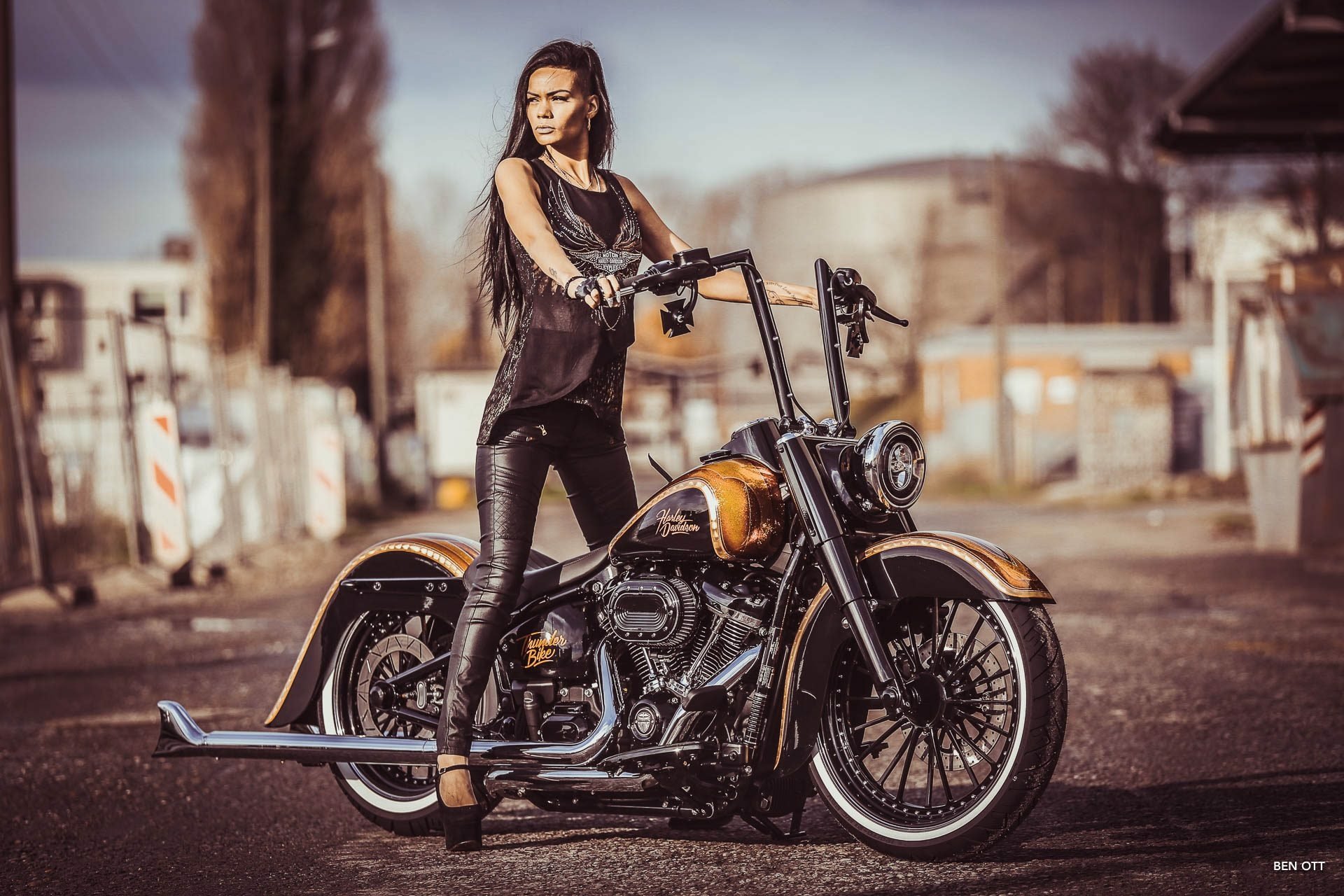 Download Thunderbike Customs Harley Davidson Custom Motorcycle Woman Girls Motorcycles HD Wallpaper by Ben Ott