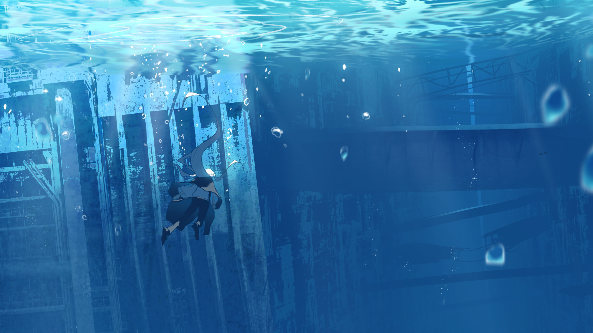 An Underwater Adventure: Anime 4K Ultra HD Wallpaper by あすてろid