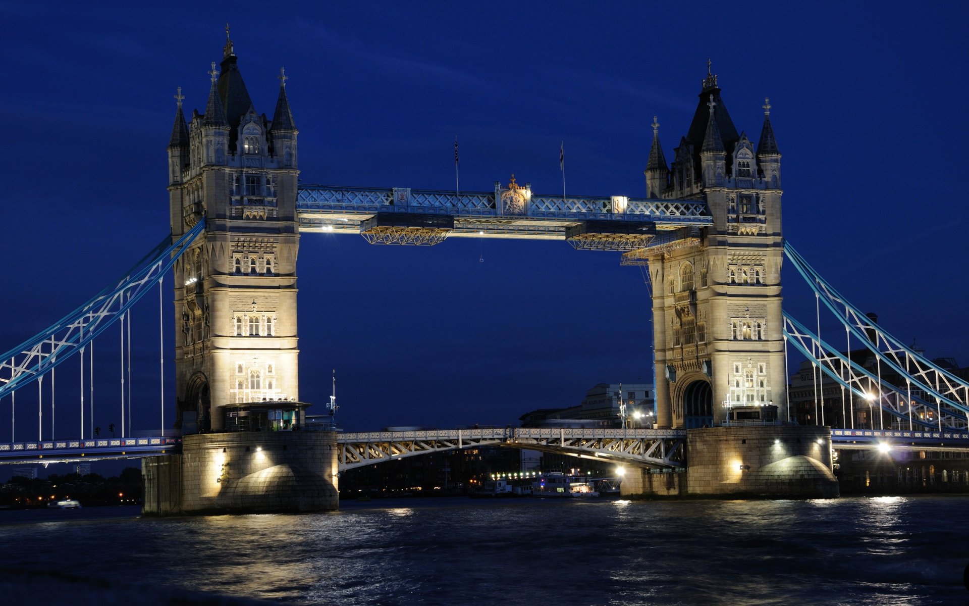 Download Night Light Bridge Monument River Thames London Man Made Tower ...