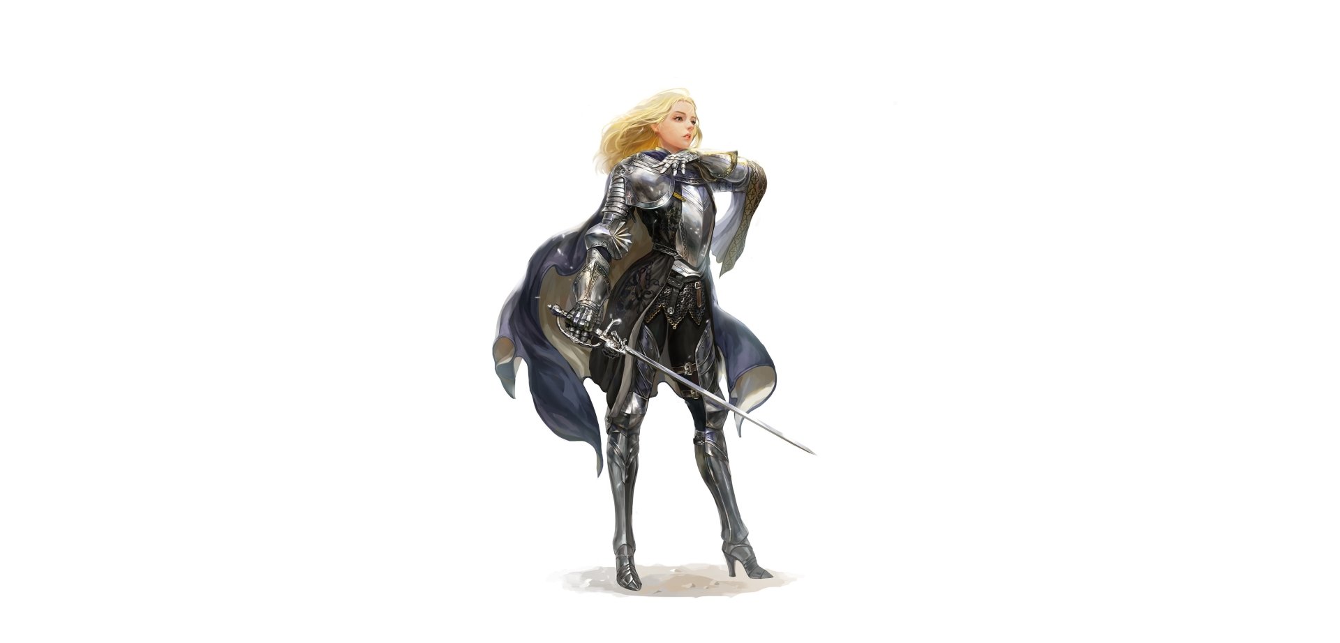 Download Woman Warrior Armor Sword Knight Blonde Fantasy 4k Ultra HD Wallpaper by jee wook Choi