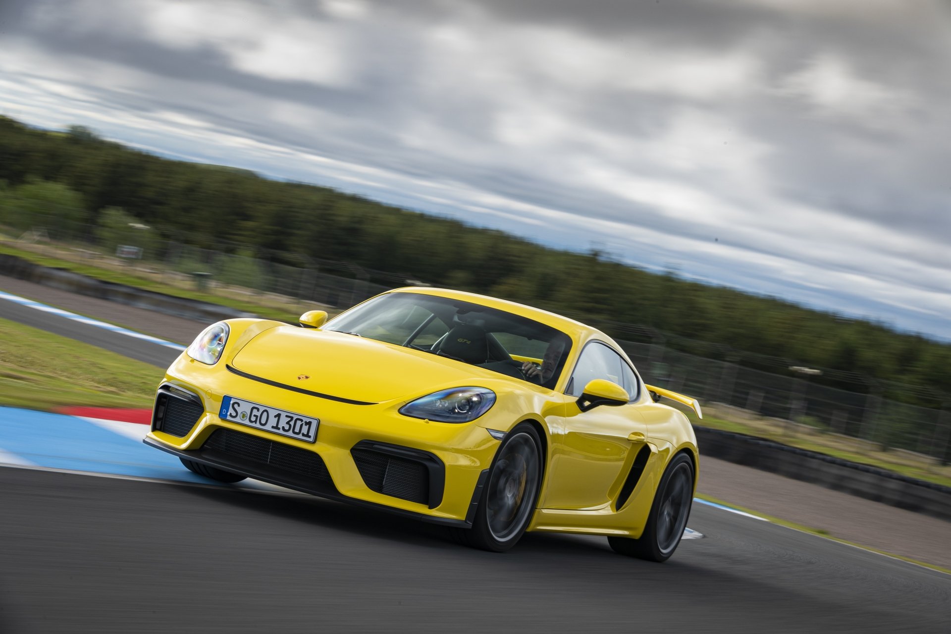 Download Yellow Car Car Porsche Cayman Porsche Vehicle Porsche Cayman GT4 4k Ultra HD Wallpaper