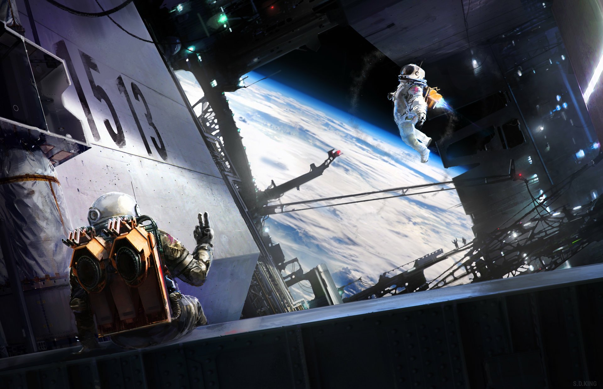 Download Space Sci Fi Astronaut HD Wallpaper by Samuel King | 1920x1238 ...