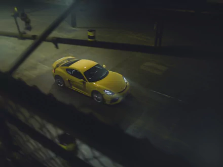 yellow car car Porsche vehicle Porsche 718 Cayman HD Desktop Wallpaper | Background Image