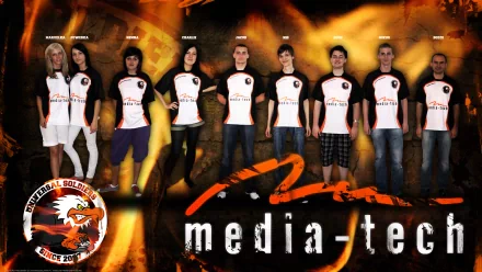 HD PC desktop wallpaper featuring the US Universal Soldiers team from the Counter Strike video game, showcasing players in branded jerseys against a fiery background.