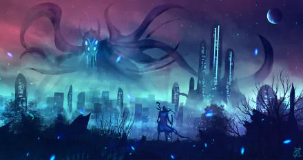 city fantasy creature fantasy city HD Desktop Wallpaper | Background Image