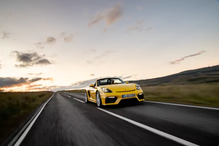 yellow car car Porsche 718 Porsche vehicle Porsche 718 Spyder HD Desktop Wallpaper | Background Image