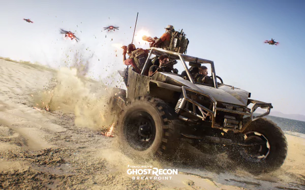 gun beach dune buggy video game Tom Clancy's Ghost Recon Breakpoint HD Desktop Wallpaper | Background Image