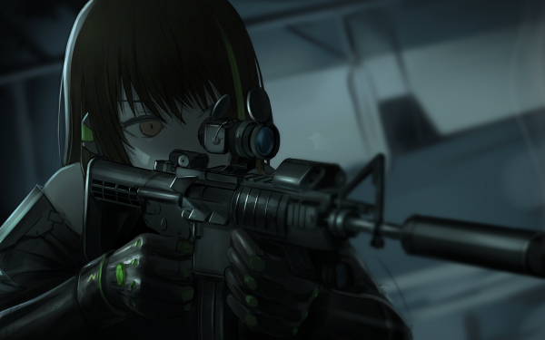 Video Game Girls Frontline M4A1 Gun Black Hair HD Wallpaper | Background Image