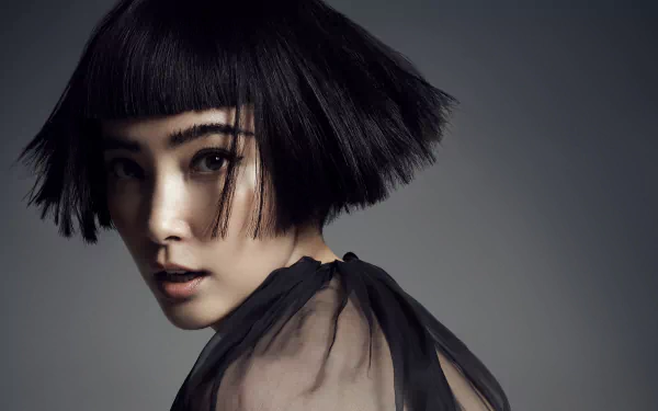 short hair black hair face Chinese actress Celebrity Li Bingbing HD Desktop Wallpaper | Background Image