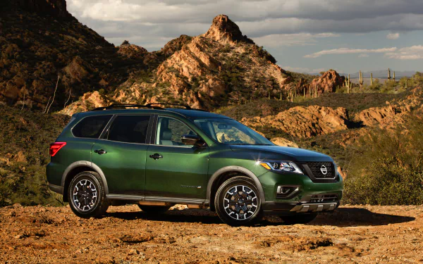 green car SUV Nissan car vehicle Nissan Pathfinder HD Desktop Wallpaper | Background Image