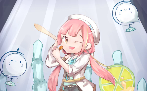 pink eyes pink hair Anime Original HD Desktop Wallpaper | Background Image