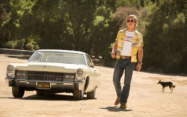 Cliff Booth Brad Pitt movie Once Upon A Time In Hollywood HD Desktop Wallpaper | Background Image