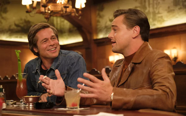 Cliff Booth Rick Dalton Leonardo Dicaprio Brad Pitt movie Once Upon A Time In Hollywood HD Desktop Wallpaper | Background Image