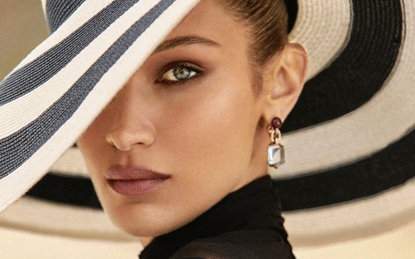 Celebrity Bella Hadid American Model Earrings Close-Up Face HD Wallpaper | Background Image