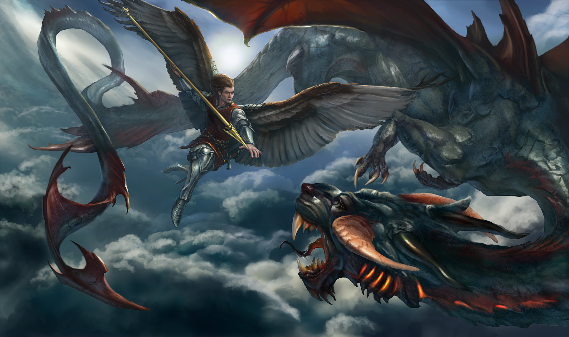 Saint Michael vs Dragon by Tatiana Yamshanova