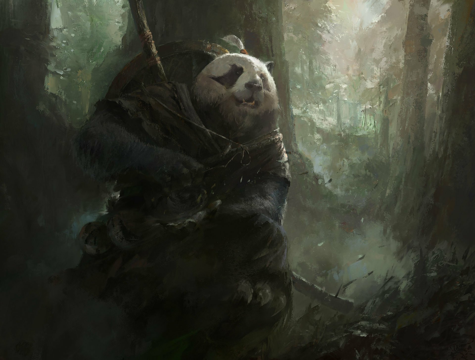 Download Panda Fantasy Warrior Fantasy Warrior HD Wallpaper by Mazert Young