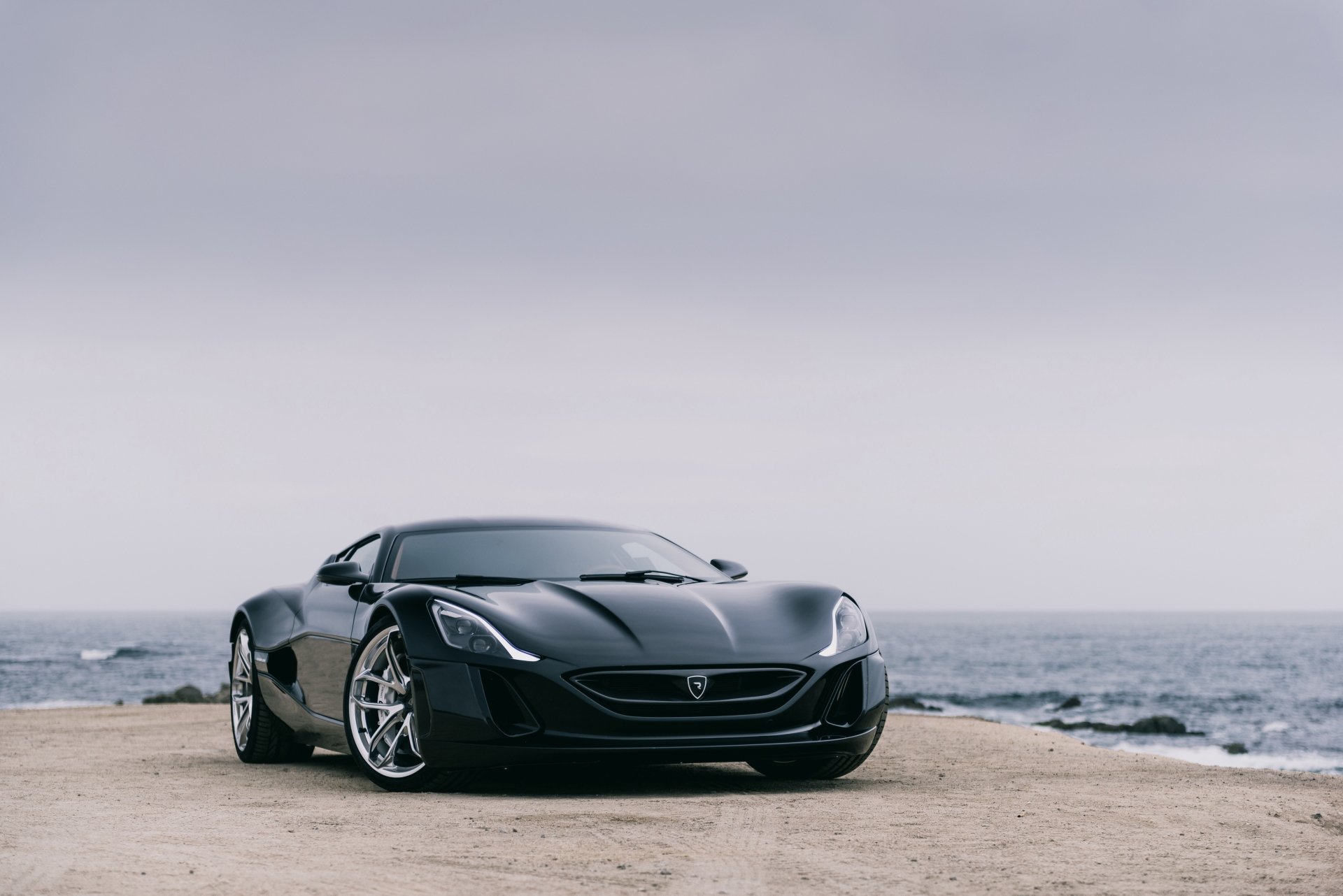 Download Coupé Electric Car Black Car Car Supercar Vehicle Rimac Concept One 4k Ultra HD Wallpaper