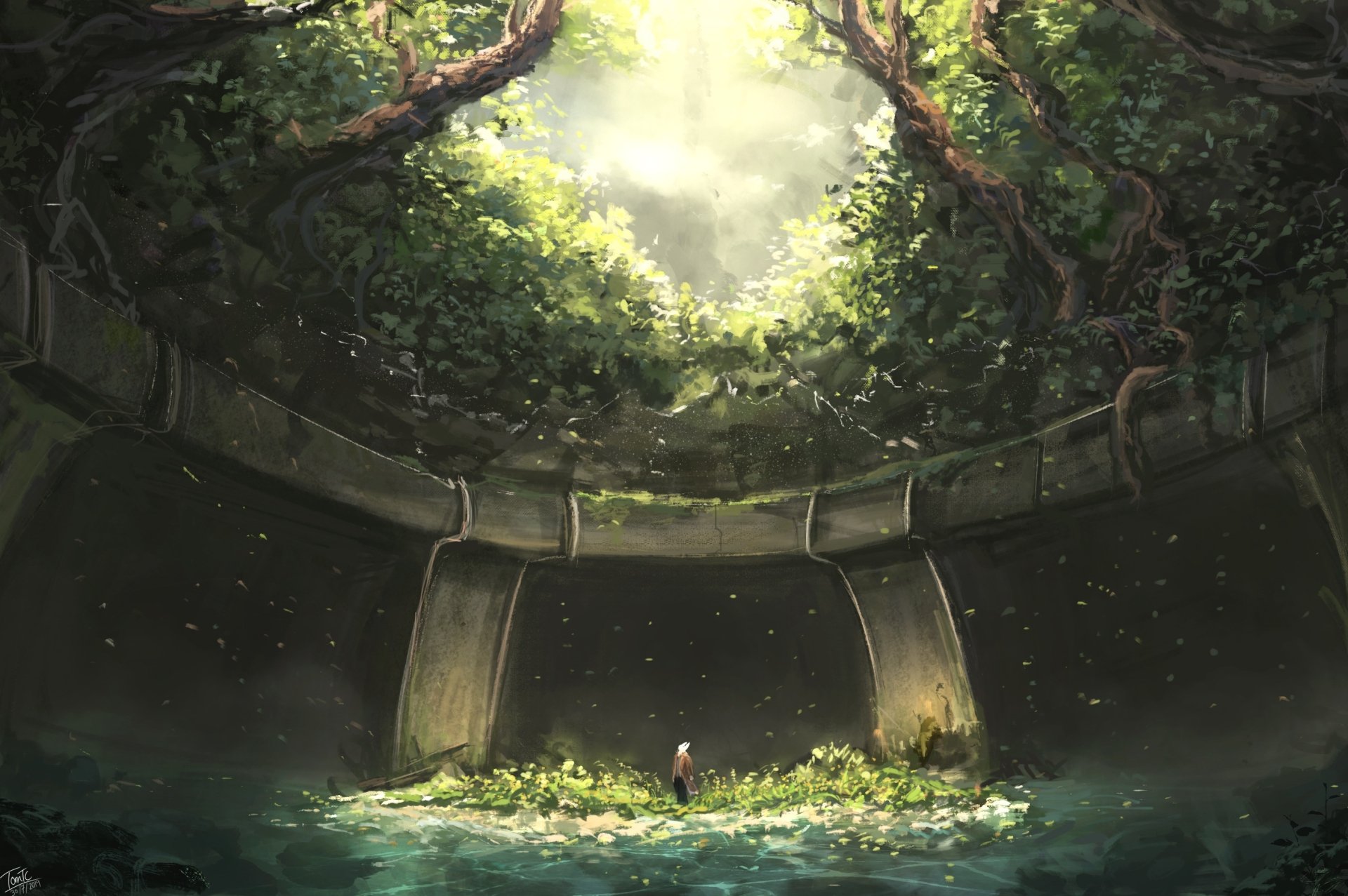 Enchanted Sanctuary: Fantasy Creature in Mystical Forest HD Wallpaper ...