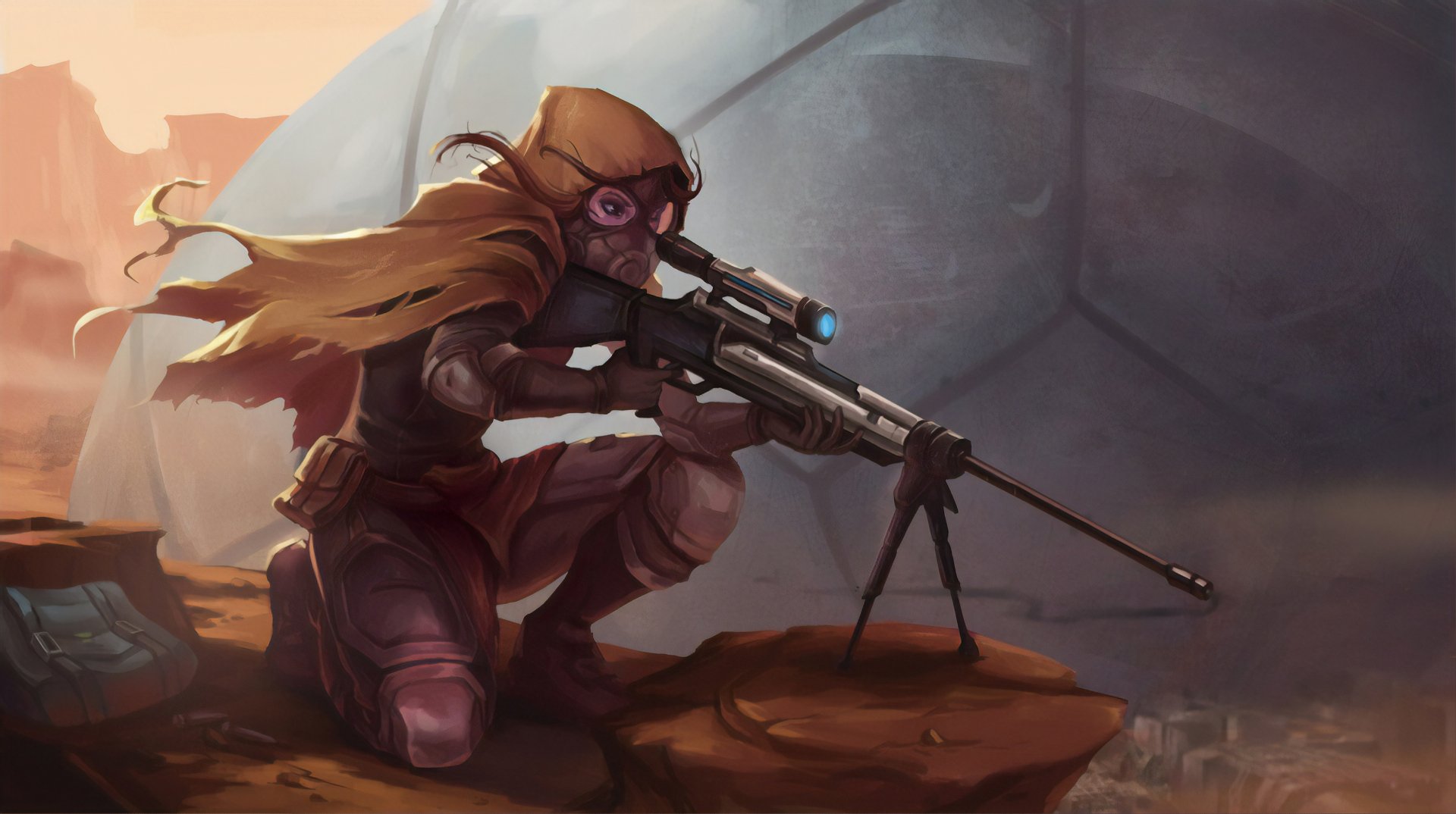 Download Weapon Woman Warrior Sniper Sci Fi HD Wallpaper by Mariana Ennes