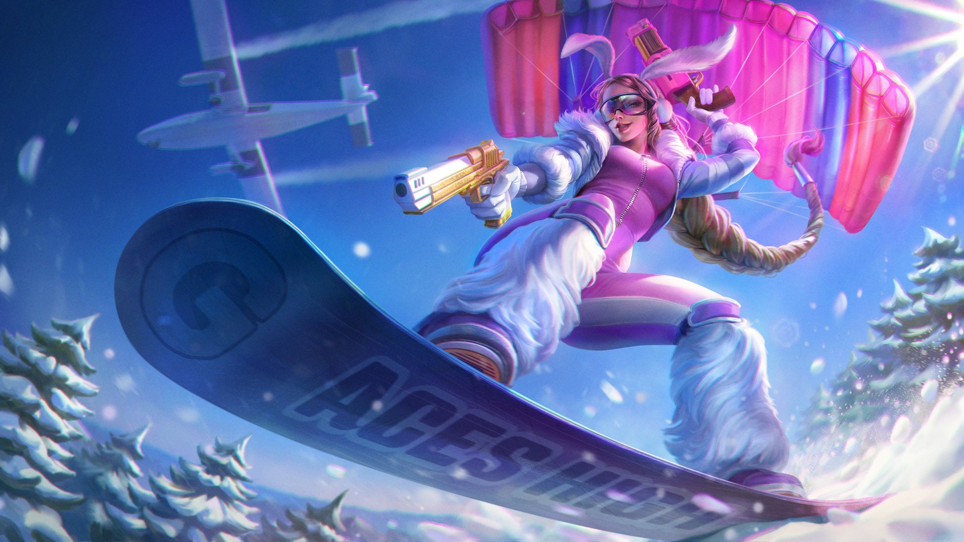 Download Blonde Woman Warrior Weapon Gun Parachuting Snowboard Video Game Vainglory HD Wallpaper by Rodrigo Ramos