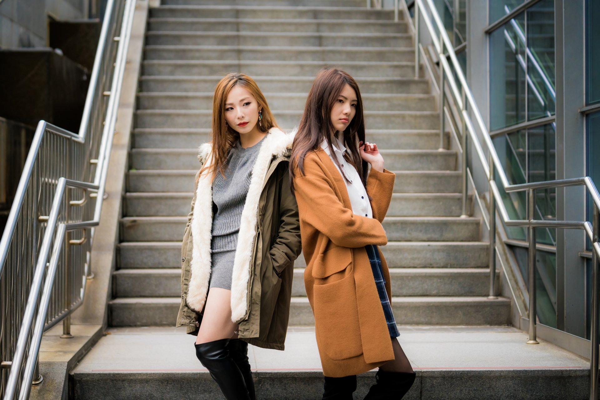 Download Brunette Coat Model Woman Asian 4k Ultra HD Wallpaper