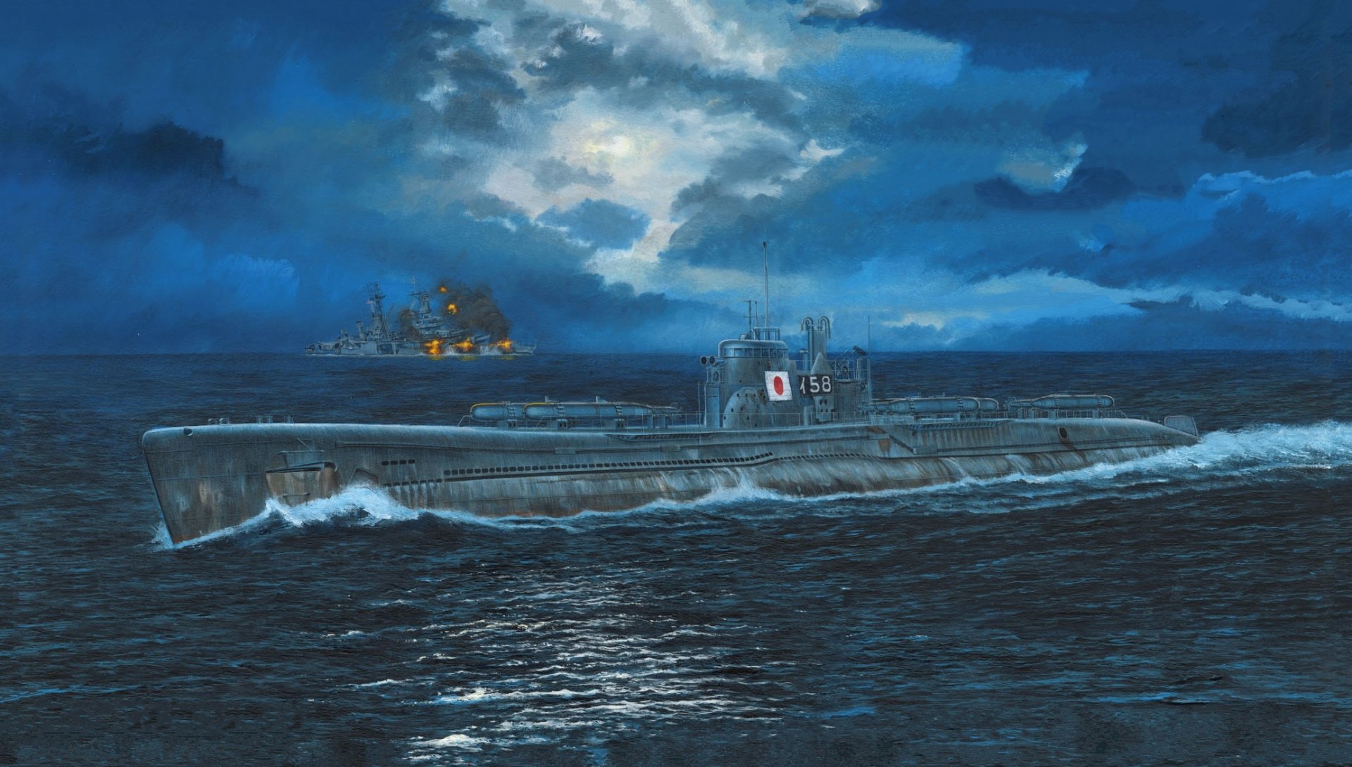 Download Japanese Submarine I-58 Military Submarine HD Wallpaper