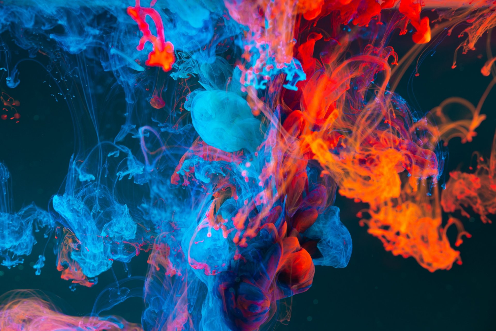 Download Orange (Color) Blue Colors Abstract Smoke Abstract Blue 4k Ultra HD Wallpaper by Lucas Benjamin
