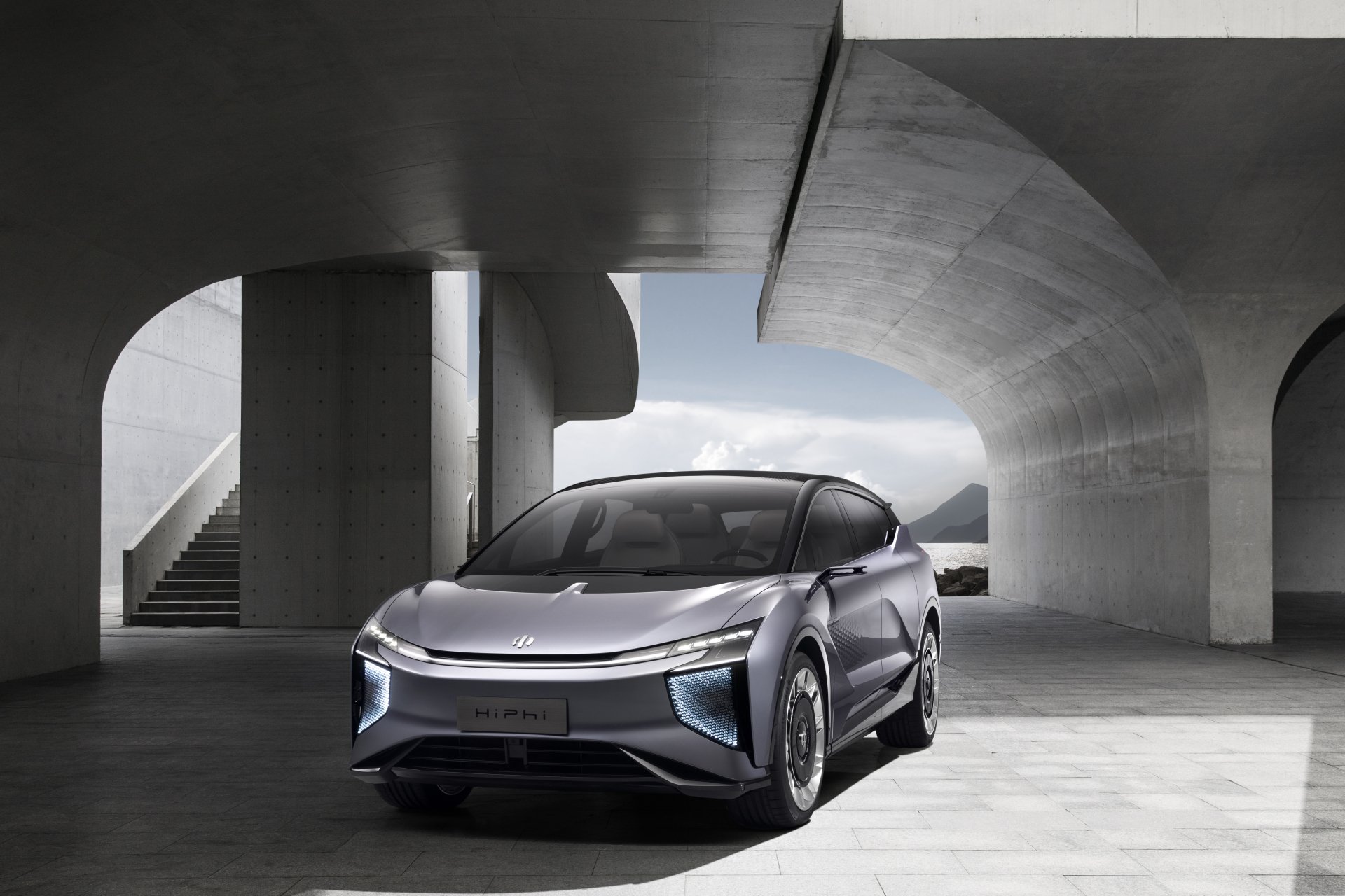 Download Electric Car SUV Human Horizons Vehicle Human Horizons HiPhi 1 4k Ultra HD Wallpaper