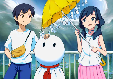Nagi Amano Hina Amano Hodaka Morishima Anime Weathering with You HD Desktop Wallpaper | Background Image