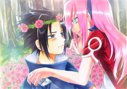 Sakura Haruno Sasuke Uchiha Anime Naruto HD Desktop Wallpaper | Background Image