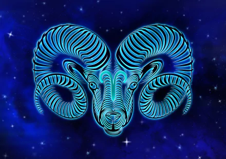  Blue Aries Ram Zodiac by DarkWorkX