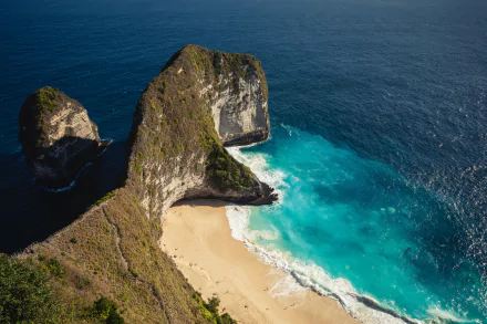 ocean bay cliff Bali nature beach HD Desktop Wallpaper | Background Image