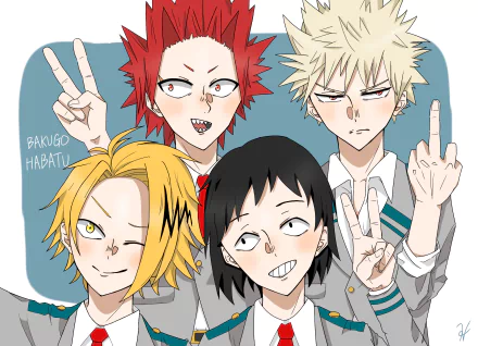 Hanta Sero Denki Kaminari Eijiro Kirishima Katsuki Bakugou Anime My Hero Academia HD Desktop Wallpaper | Background Image