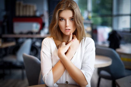 depth of field brown eyes brunette woman model HD Desktop Wallpaper | Background Image