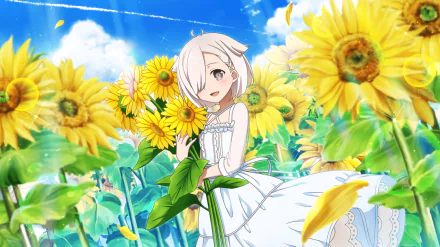 sunflower Shizuku Yamabushi Anime Yuki Yuna is a Hero HD Desktop Wallpaper | Background Image