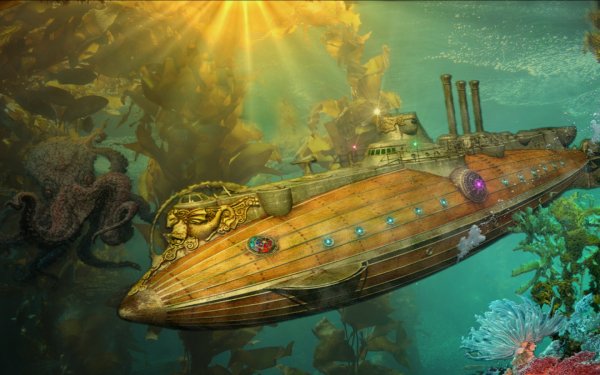Sci Fi Steampunk Submarine HD Wallpaper | Background Image