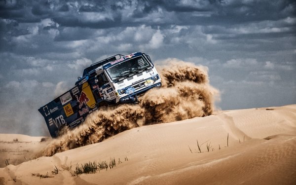 Sports Rallying Vehicle Truck Desert Sand Kamaz Red Bull HD Wallpaper | Background Image