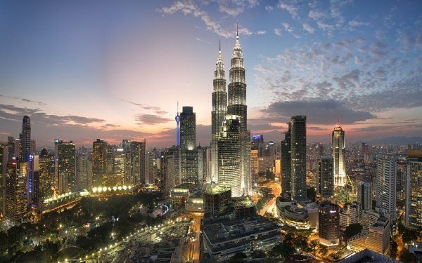Man Made Kuala Lumpur Cities Malaysia Night City Building Skyscraper Cityscape HD Wallpaper | Background Image
