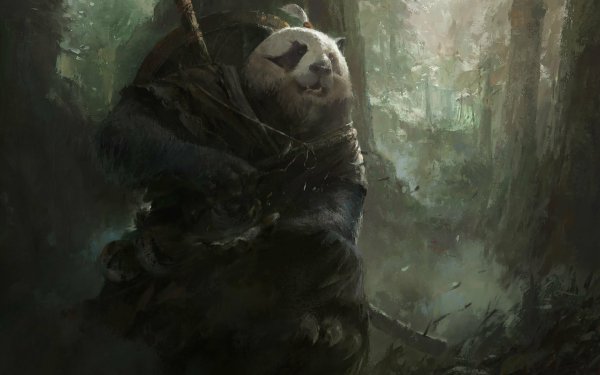Fantasy Warrior Panda HD Wallpaper | Background Image