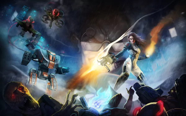robot woman warrior video game Ion Fury HD Desktop Wallpaper | Background Image