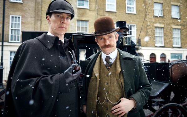 Martin Freeman Benedict Cumberbatch Sherlock Holmes TV Show Sherlock (TV series) HD Desktop Wallpaper | Background Image