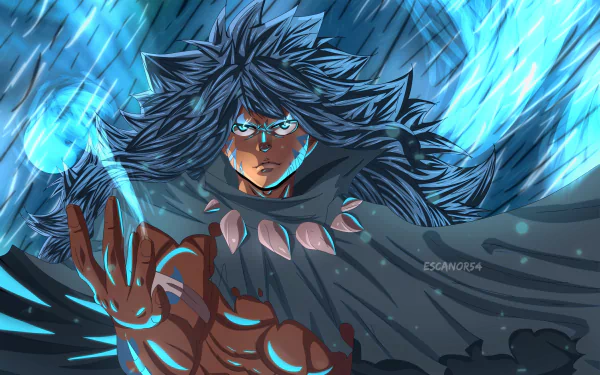 Acnologia from Fairy Tail unleashes powerful blue flames in this dynamic HD anime desktop wallpaper.