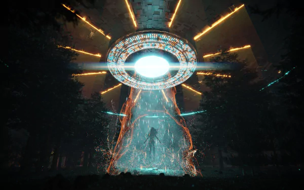 abduction Sci Fi spaceship HD Desktop Wallpaper | Background Image