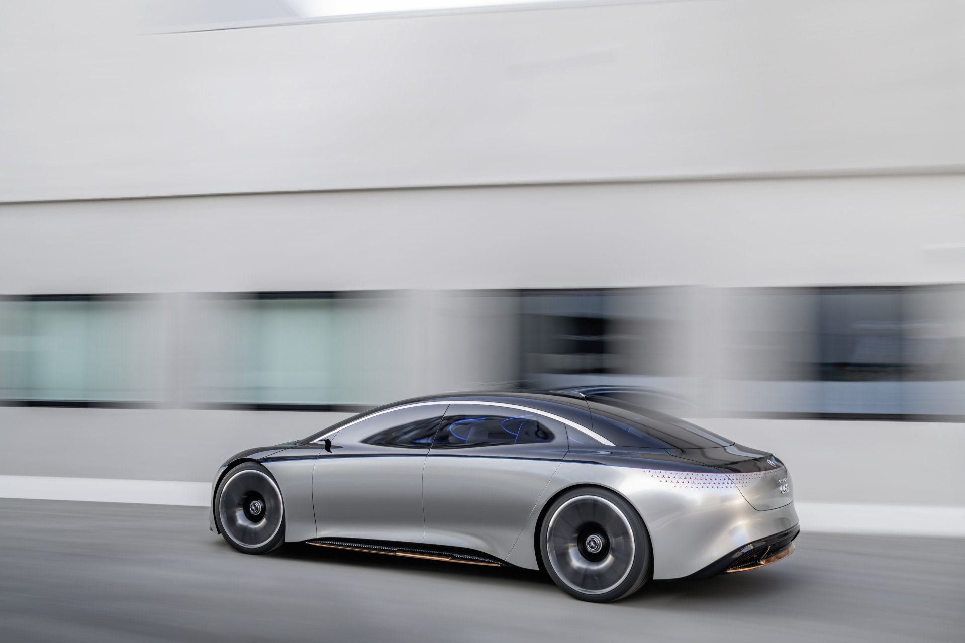 Download Silver Car Concept Car Electric Car Car Mercedes-Benz Mercedes-Benz Vision EQ Vehicle Mercedes-Benz Vision EQS 8k Ultra HD Wallpaper