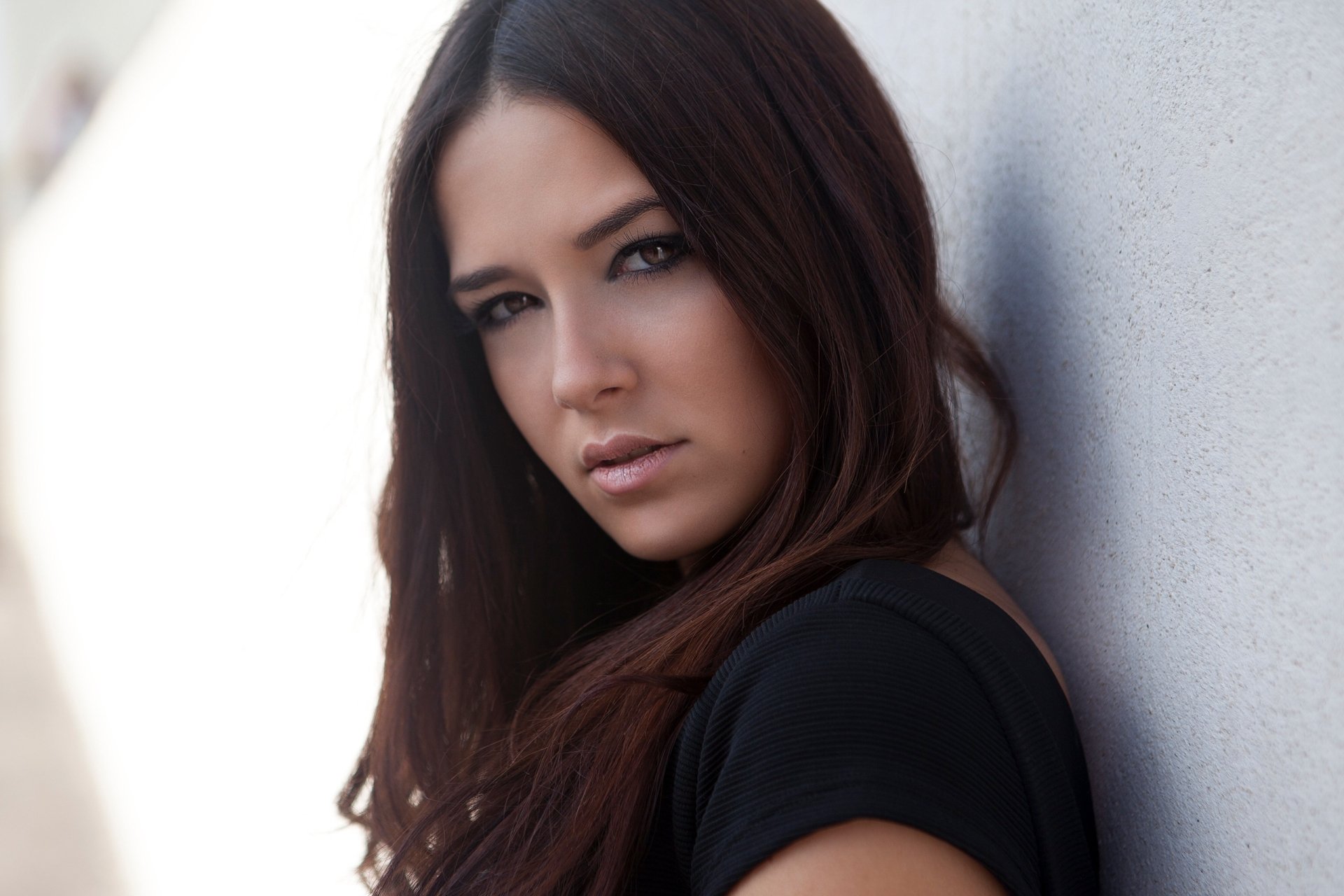 Download Brunette Face Woman Model HD Wallpaper by Laurent Miss