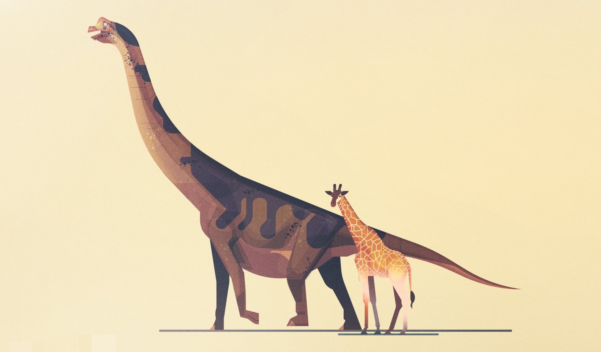 Download Giraffe Minimalist Animal Dinosaur HD Wallpaper by James Gilleard