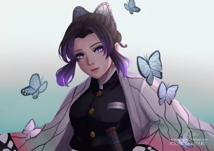 Shinobu Kochou Anime Demon Slayer: Kimetsu no Yaiba HD Desktop Wallpaper | Background Image