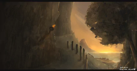 sunset Anime path anime sunset HD Desktop Wallpaper | Background Image