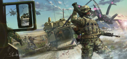 soldier military artistic HD Desktop Wallpaper | Background Image