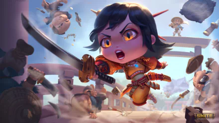 chibi Amaterasu (Smite) video game Smite HD Desktop Wallpaper | Background Image